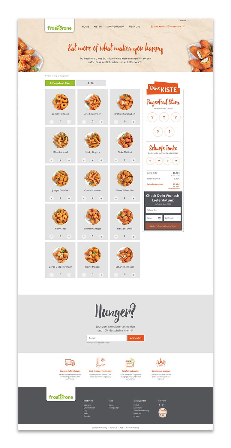 Supercool: Fingerfood-Shop frostkrone.de ist online!