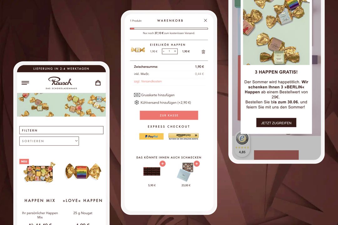 Rausch mobil Schokolade bestellen