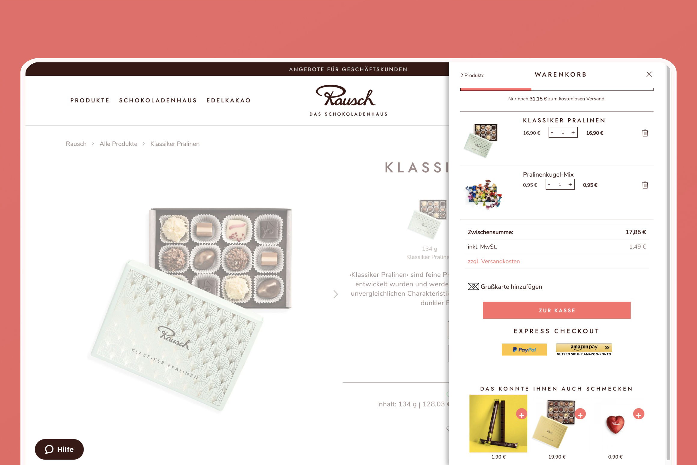 Rausch Crossseller Integration im Warenkorb